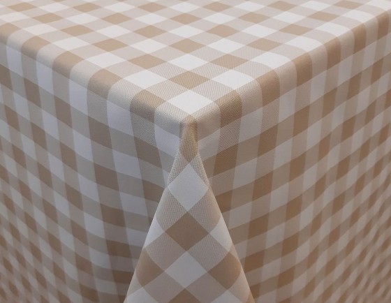 Abrosz 80x80 cm kockás pamutvászon - Drapp